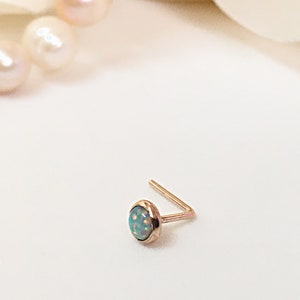 Opal nose stud, nose stud, tiny nose stud, gold nose stud, small nose stud, tiny stud, nose stud opal, tiny nose stud, opal stud, opal studs image 4