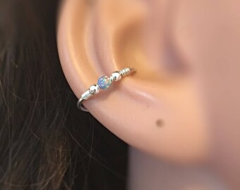 Conch piercing, beaded conch earring, conch jewelry earring, conch ring opal, conch hoop gold, conch pierced opal earring, conch hoop