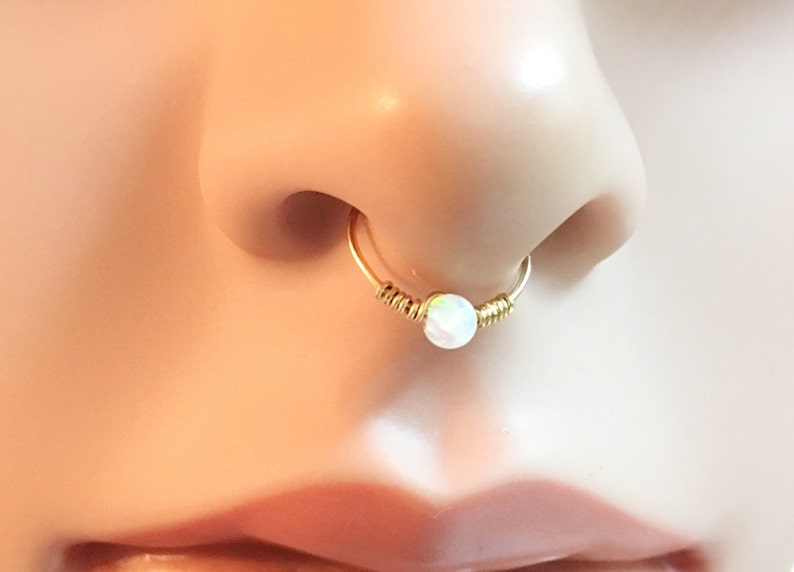 Fake Septum Ring Gold 9K 14K 18K Septum Fake Septum Nose Ring Etsy