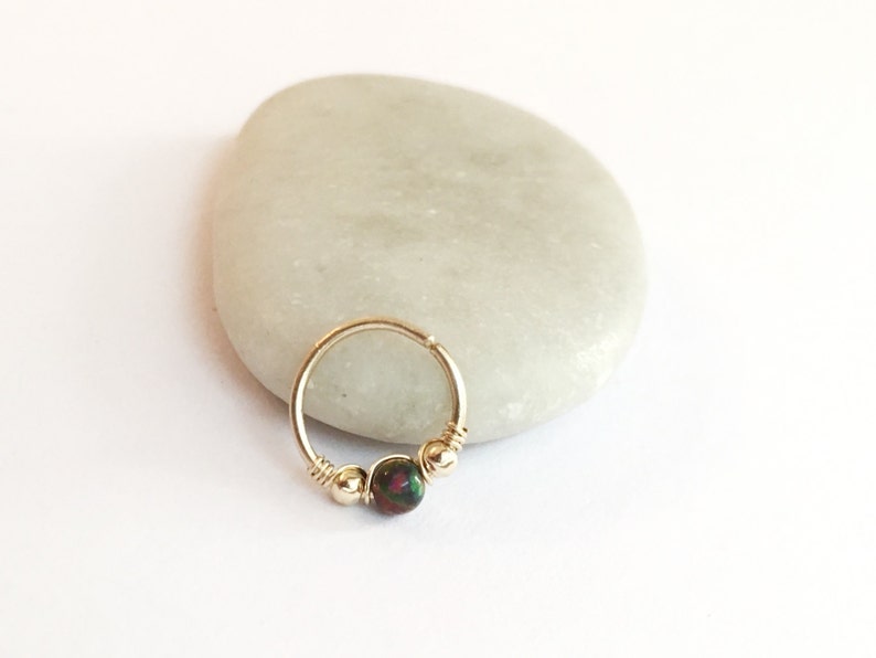 conch pierced opal earring conch jewelry earring conch hoop gold conch ring opal conch earring conch hoop earring Conch piercing opal