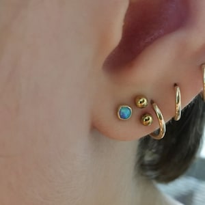 Opal Labret Stud 18g, Threadless Push Pin Piercing Stud, Labret Jewelry Lip, Nose Stud Gold, Labret Nose Stud 18g, Labret Piercing Jewelry