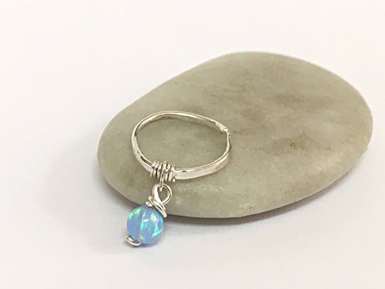 Conch Piercing Jewelry Piercing Ring Conch Hoop 16g Opal Conch Earring Hoop 18g Conch Piercing 16g Hammered Earring Silver Conch Ring