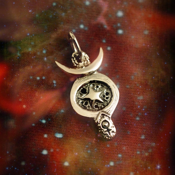 Taurus and Venus pendant, 925 sterling silver jewelry, astrology, zodiac sign, planet, star, birth chart, horoscope, lost wax casting