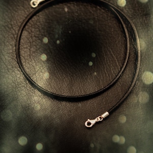 Black Italian leather necklace with 925 sterling silver findings