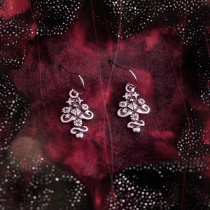 Erzulie&#39;s earrings - Freda Dantor Veve Juju &  Voodoo Hoodoo Mambo Priestess 925 Sterling Silver Jewelry