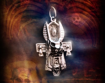 Anubis, Lord of Death Talisman — Egyptian God, Ankh Magick Pendant in Sterling Silver