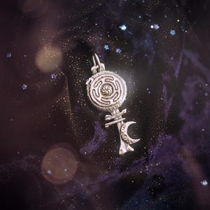 Hekate Skeleton Key Talisman - Moon Goddess, Bones & Wheel Pendant in 925 Sterling Silver