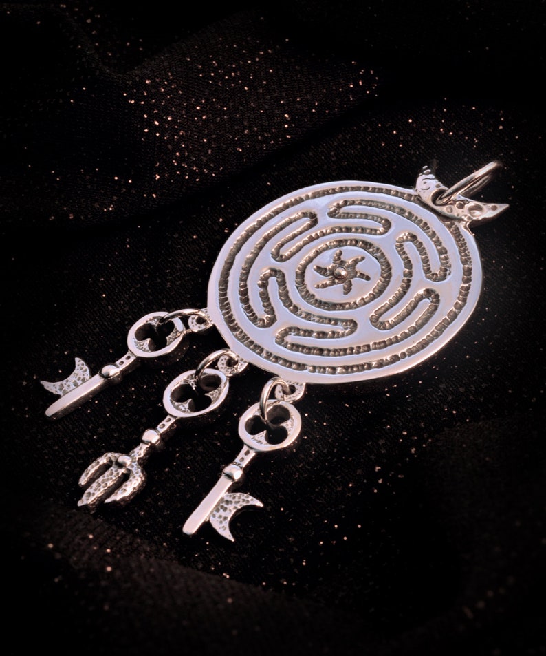 Hekate's Sacred Key Ring Pendant 925 Sterling Silver Etsy