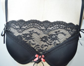 Decollete Cover Up L//XL or XXL S//M Glamour Secrets White Lace Bra Insert Floral Modesty Panel