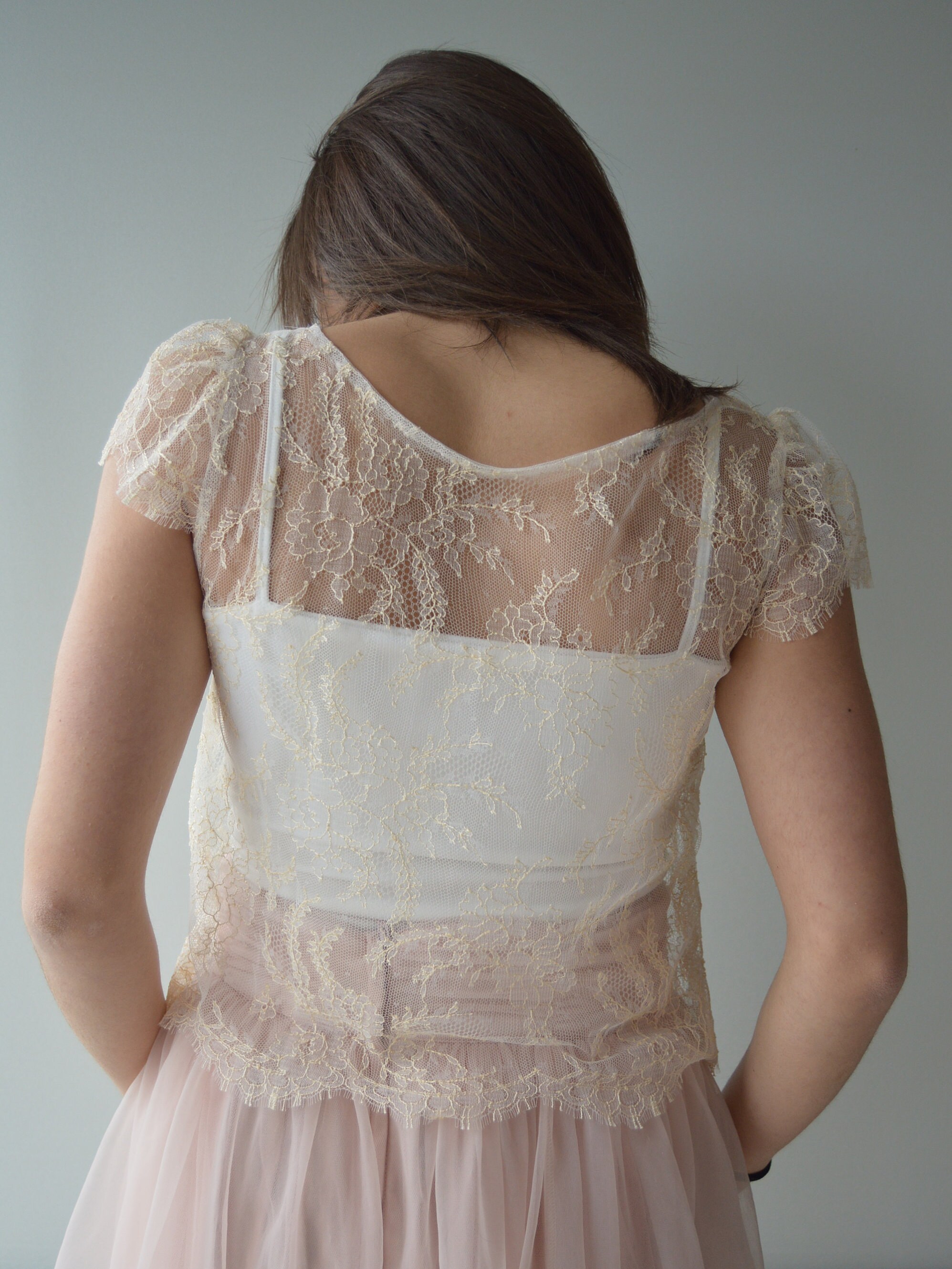 Sale Top bride lace blouse ecru lace whipped wedding Etsy