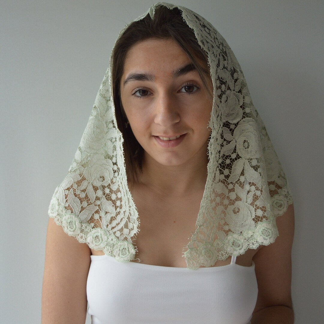 Mantille (Châle) Blanc En Dentelle Coton à La Main - Espagne XIXe Siècle - Vintage