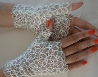 Mitaines dentelle sans doigts style a votre choix ivoire kaki gants mariage  accessoire