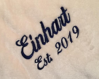 Personalized Wedding Fleece Blanket - Custom Throw - Monogrammed Couple Blanket - Wedding and Anniversary Gift Throw - Throw with Name