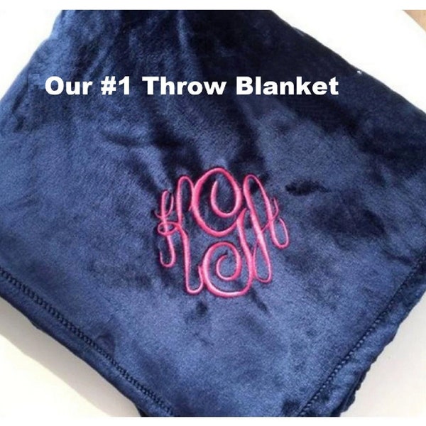 Monogrammed Throw Blanket - Personalized Plush Textured Blanket - Personalized Blanket - Monogrammed Throw - Birthday Gift - Christmas Gift