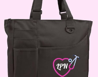 Nurse Tote Bag Medical Organizer Stethoscope Holder Nursing Accessory Hospital Essential Nurse Embroidery Nursing Gift Graduation Present
