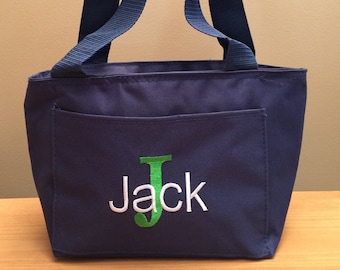 Lunch Tote - Personalized Lunch - School Lunchbox - Personalized Insulated Lunch Tote Pick your Tote Color, Font, & Thread Color