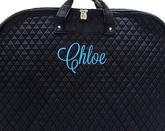 Personalized Dress Bag - Personalized Quilted Garment Bag - Cheer Dance Garment Bag - Travel Garment Bag - Luggage Carrier - Black Garment