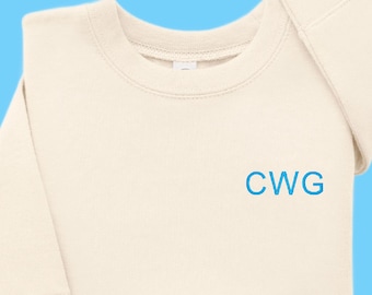 Kids Monogrammed Sweatshirt Youth Sweatshirt Girls Boys Personalized CrewnecK Toddler Embroidered Sweatshirt Monogrammed Child Gift