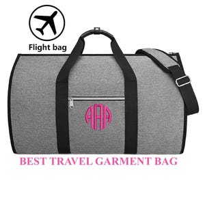 Monogrammed Women&#39;s Garment Bag - Ladies Travel Dress Bag  - Easy Carry Garment Bag - Travel Gift - Wedding Party - Garment Bag for Travel