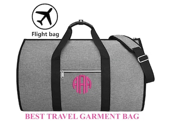 Monogrammed Garment Bag Weekend Travel Wedding Party Gift Idea Honeymoon Bag Carry on Airplane Travel Dress Storage Wrinkle Resistant