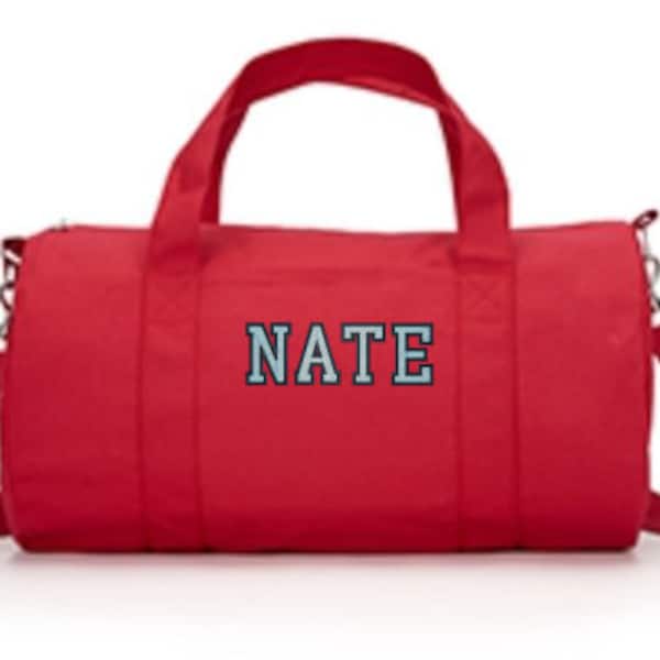 Two Color Personalized Kids Duffle Bag - Personalized Kid's Duffle Bag with Name - Duffle Bag for Children - Overnight Bag - Kid's Luggage