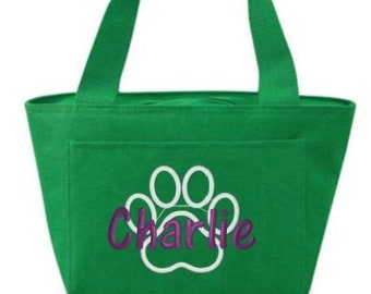 Personalized Pet Box Lunch Bag Insulated Food Travel Container Medicine Storage Portable Feeding Supply Holder Custom Tote Monogrammed Puppy
