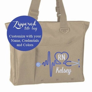 Monogrammed Nurse Purse - Nurse Purse - Medical Tote Bag - Personalized Nurse Utility Bag - Nurse RN Organizer Tote - Rn Lpn Cna Cma