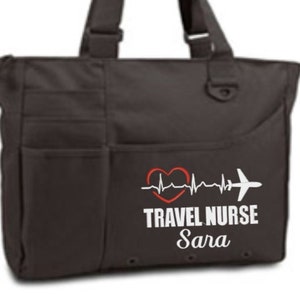 Personalized Travel Nurse Bag - Personalized Nurse Travel Bag - Nurse Utility Bag - Nurse Organizer Tote - Rn, Lpn, Cna, Cma Tote