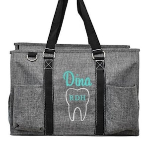 Dental Student Tote Dental Hygienist Tote Bag DA Bag Personalized Dental Assistant Bag Personalized Dentist Bag dental technician tote
