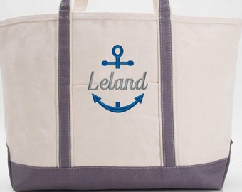 Canvas Tote Bag With Boat Name - Zippered Tote - Custom Boat Bag - Fisherman Gift - Gift For Sailor - Nautical Decor - Gift With Boat Name