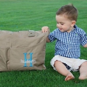 Baby Boy Diaper Bag - Personalized Baby Bag - Baby Tote  - New Mommy Bag - Daddy Bag - Initial and Name Monogrammed Tote - New Dad