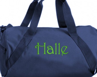 Personalized Child Duffel Bag Monogrammed Travel Luggage for Kids Overnight Sleepover Weekend Carrier Youth Sport Dance Practice Trip