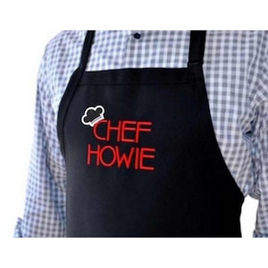 Apron with Name Chef Apron Personalized Men&#39;s Gift Valentine&#39;s Day gift for him Chef apron - grill apron Thanksgiving