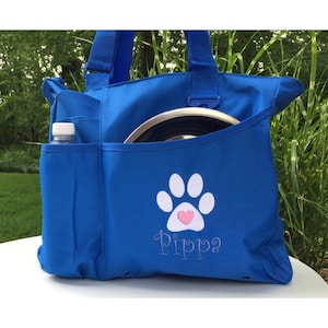 Dog Bag - Puppy Tote Bag- Day Camp Bag - Personalized Embroidered Pet Travel Tote for Dog Park or Show - Personalized Pet Organizer Tote