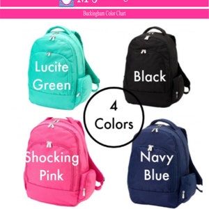 CLOSEOUT Heavy Duty Monogrammed Backpack & Lunchbox Buckingham Backpack and Lunch Box Set Girls Backpack Boys Backpack Set image 3