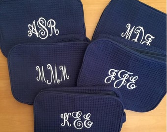 Monogrammed Cosmetic Case - Monogram Make Up Bag - Personalized Bridesmaids Makeup Bags - Monogrammed Make Up Bag - Cosmetic Accessories