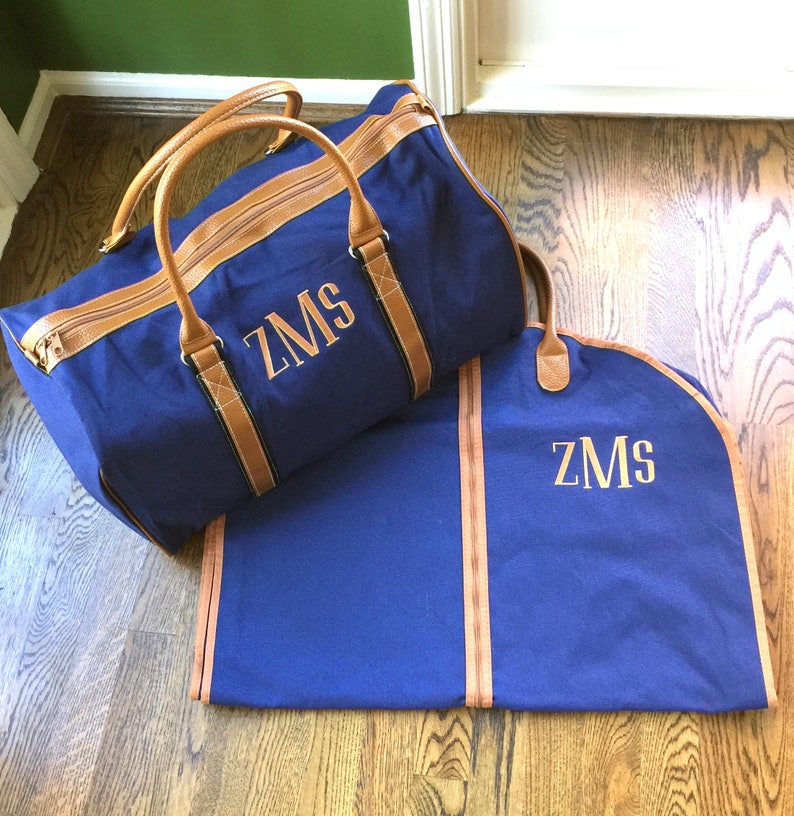 Personalized Men's Weekender Set Travel Luggage Etsy