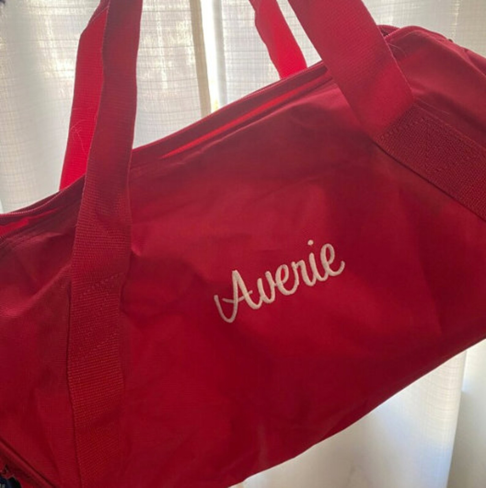 Monogrammed Duffle Bag Personalized Canvas Kids Barrel Bag Etsy