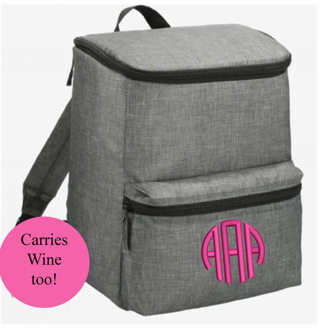 Bridesmaid Gift Backpack Cooler Personalized Gift for Girls Insulated Cooler in Gray