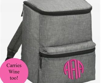 Bridesmaid Gift Backpack Cooler - Personalized Gift for Girls - Insulated Cooler in Gray - Bachelorette Party Gift - tailgate cooler