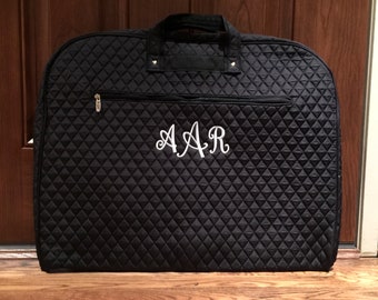 Quilted Garment Bag - Monogrammed Garment Bag - Personalized Cheer Dance Garment Bag - Travel Garment Bag - Luggage Carrier - Black Garment
