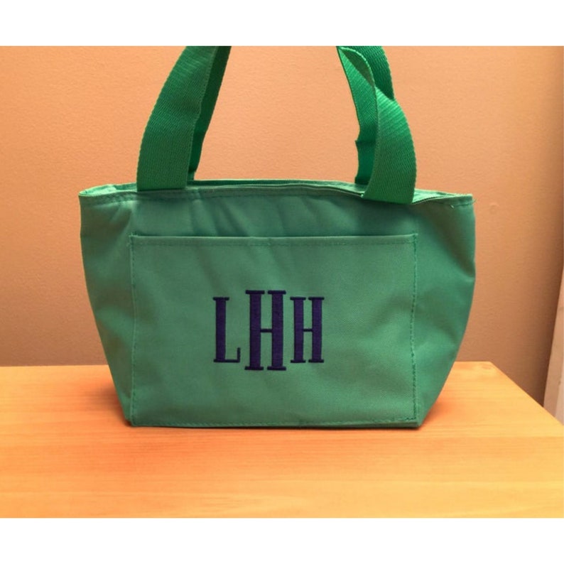 monogrammed lunch tote