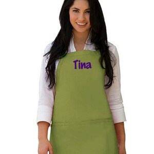 Personalized Chef Apron Custom Name Embroidery Design Navy Blue Cooking Accessory Quality Material Durable Construction Custom Thread Color Font Selection Kitchen Essential Perfect Gift Idea Unique Present Customizable Design Special Gift