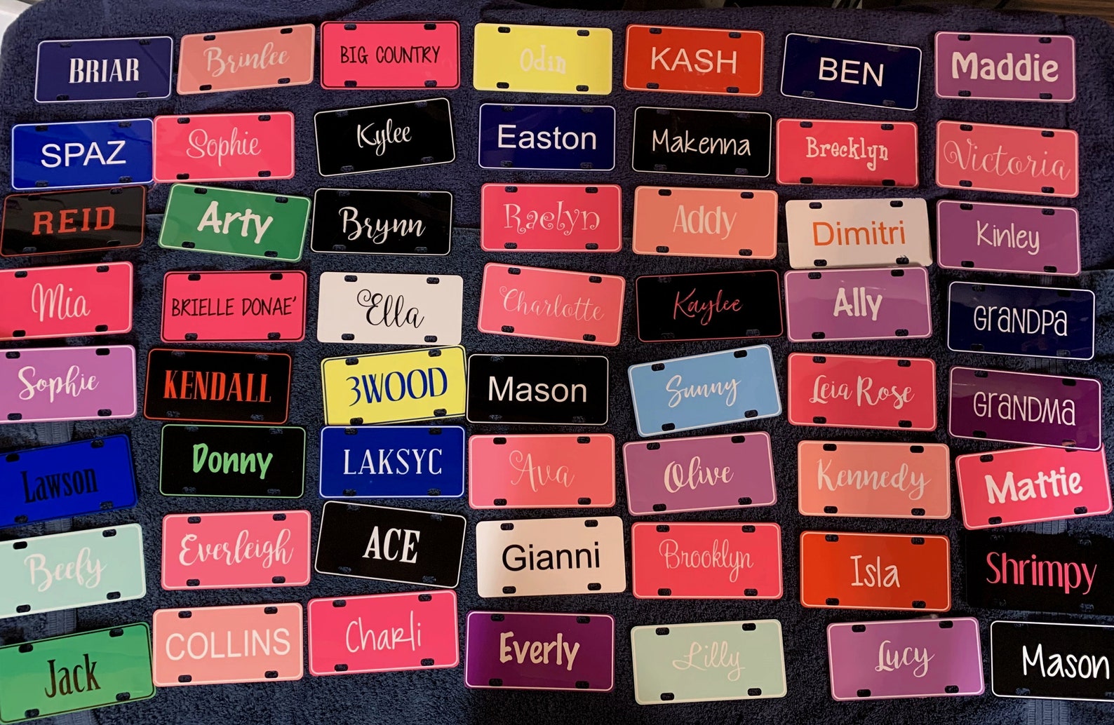 Personalized Mini License Plate with Name Solid Color Mini Etsy