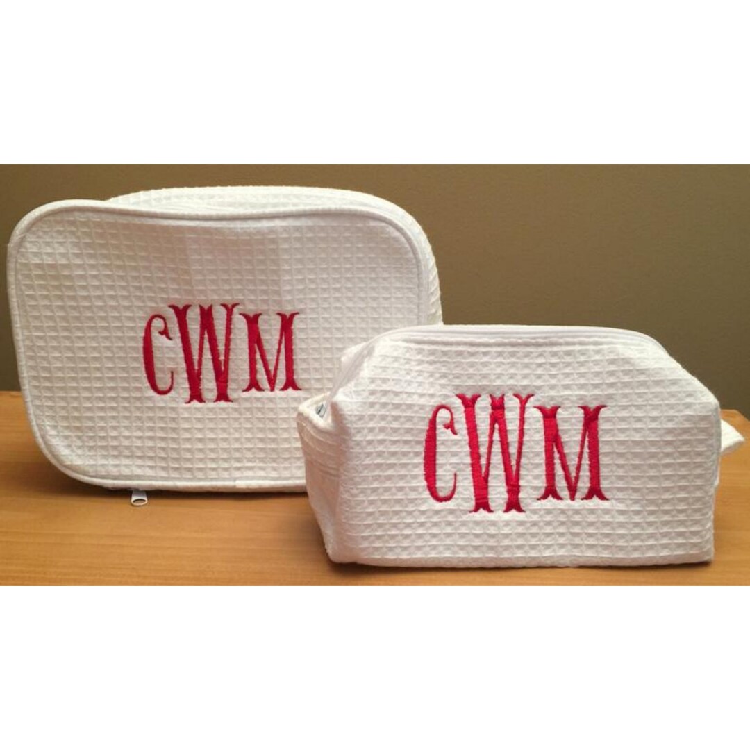 Monogrammed Cosmetic Case Set Monogram Make up Bags Etsy