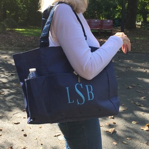 Teachers Bag - Monogrammed Ultimate Tote - Jumbo Organizer Tote -  Coaches Bag - Group Discounts - Free Monogramming - Monogrammed Tote