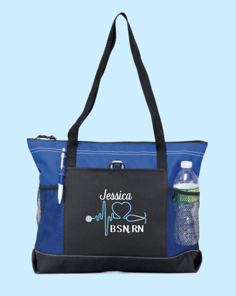 Nurse Gift Bag Stethoscope Holder Nursing Tote Personalized Monogram Embroidery Clinical Rotation Medical Staff Hospital Supply Home Health image 1
