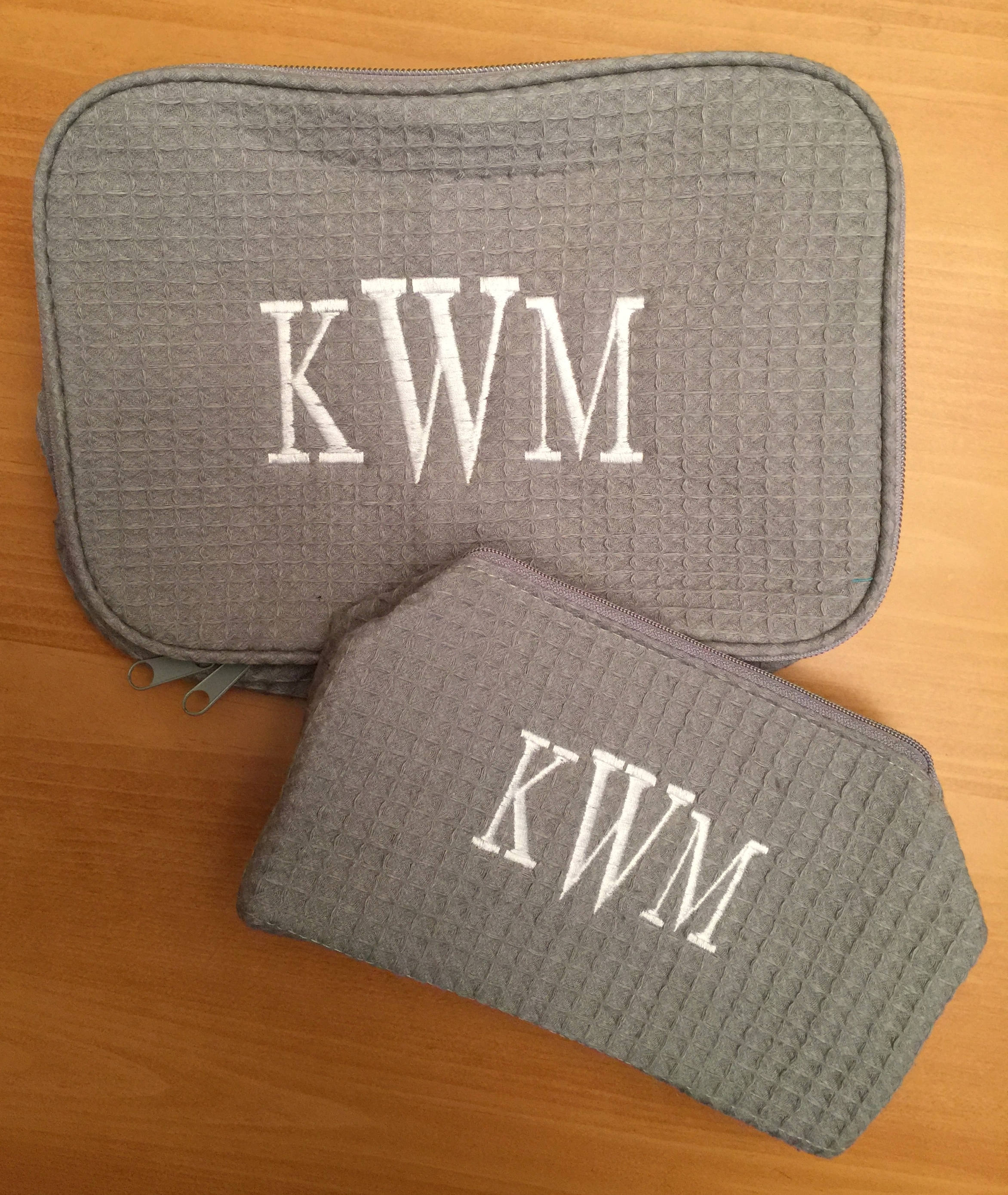 Monogrammed Cosmetic Cases Monogram Make Up Bag Set Etsy