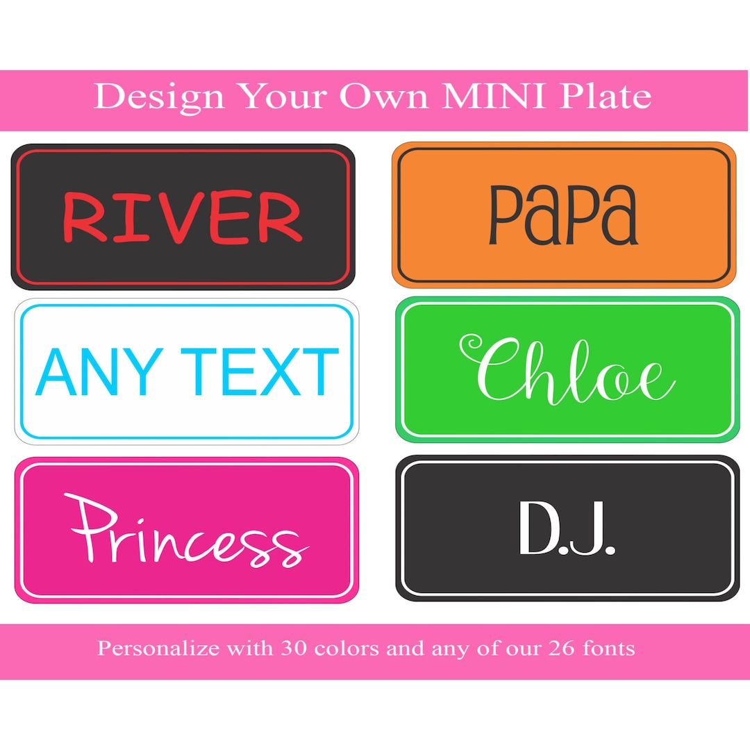 Personalized Mini License Plate Make Your Own License Plate Etsy