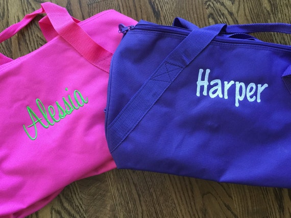 girl duffle bag with name